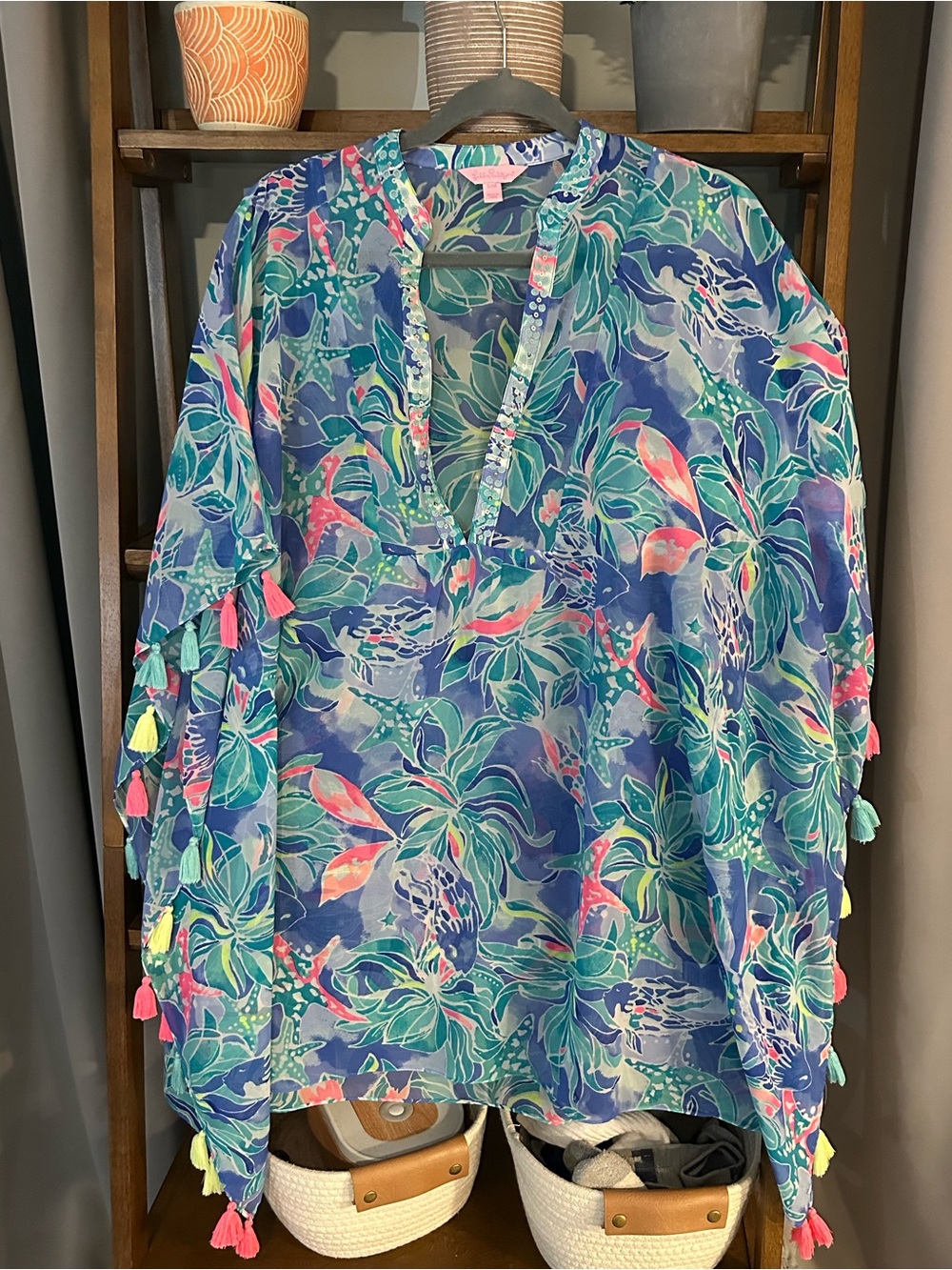 Lilly Pulitzer Arline Tunic Swim Cover Up-Celestial Sea
